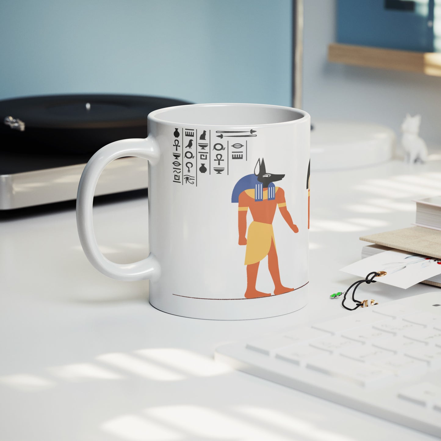 Coffee Mug - Unique - Egypt - Dog - White - 11 oz