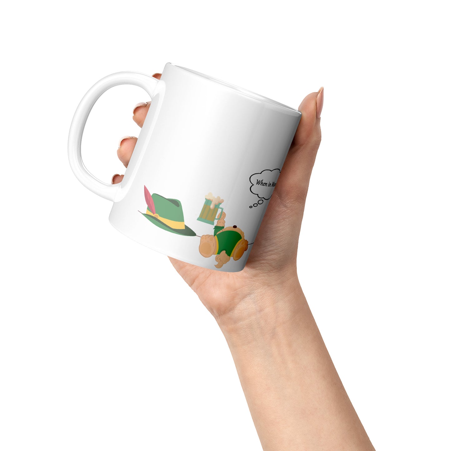 Coffee Mug - Unique - Germany - Munich - Oktoberfest - Dog - White - 11 oz