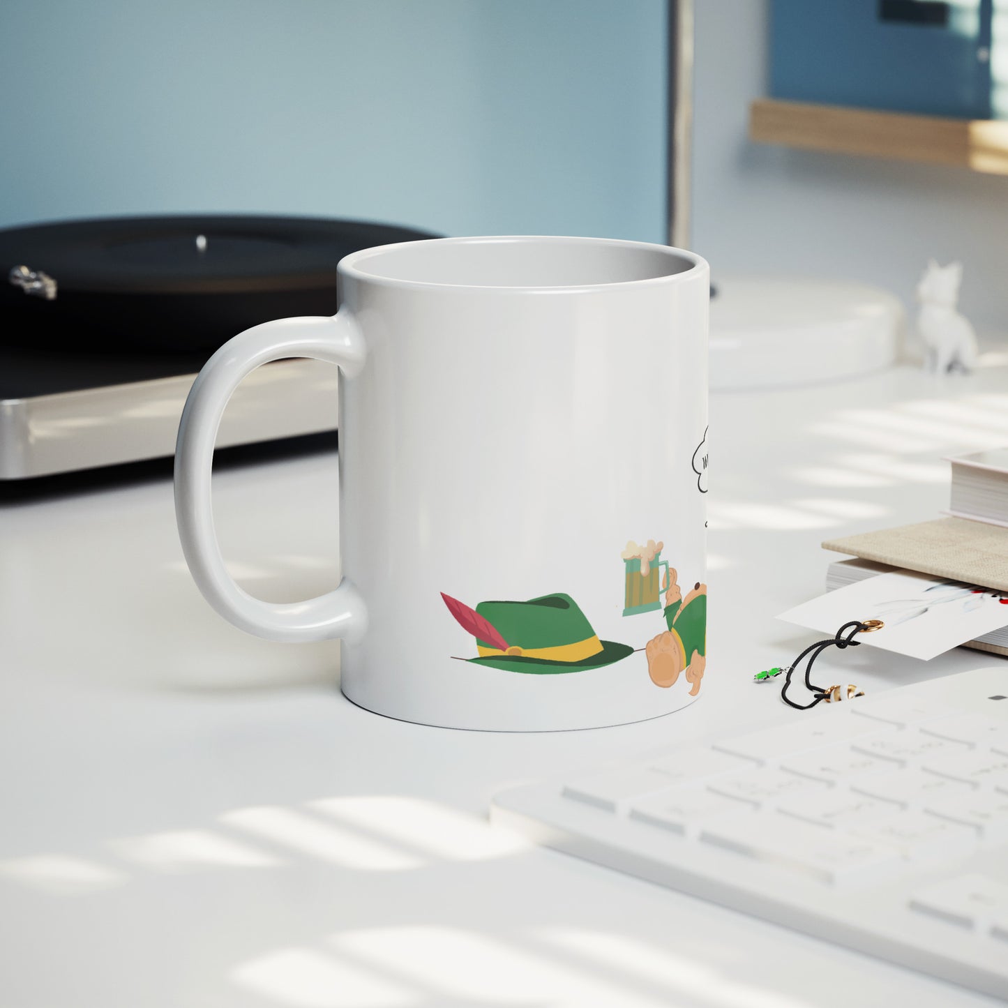 Coffee Mug - Unique - Germany - Munich - Oktoberfest - Dog - White - 11 oz