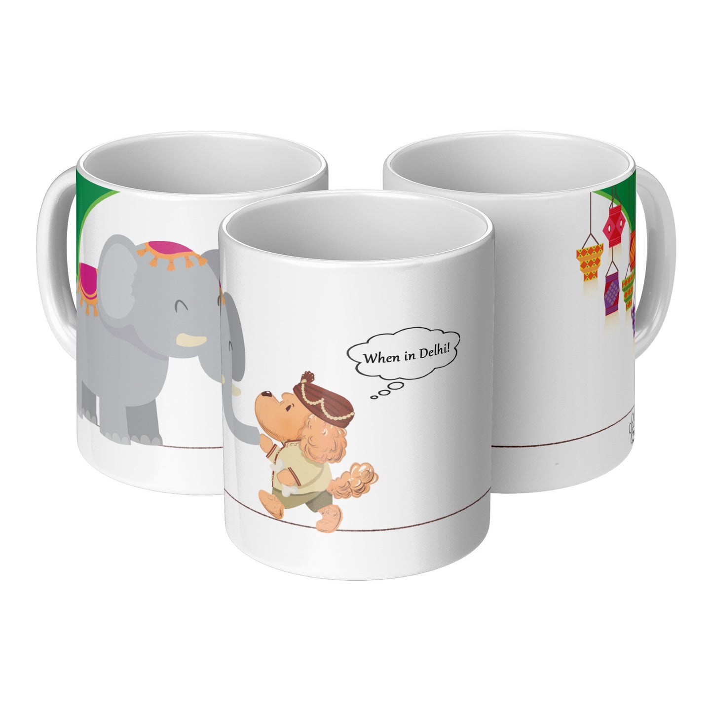Coffee Mug - Unique - India - Dehli - Dog - White - 11 oz