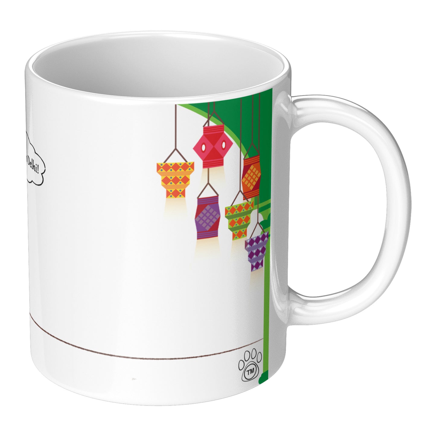 Coffee Mug - Unique - India - Dehli - Dog - White - 11 oz