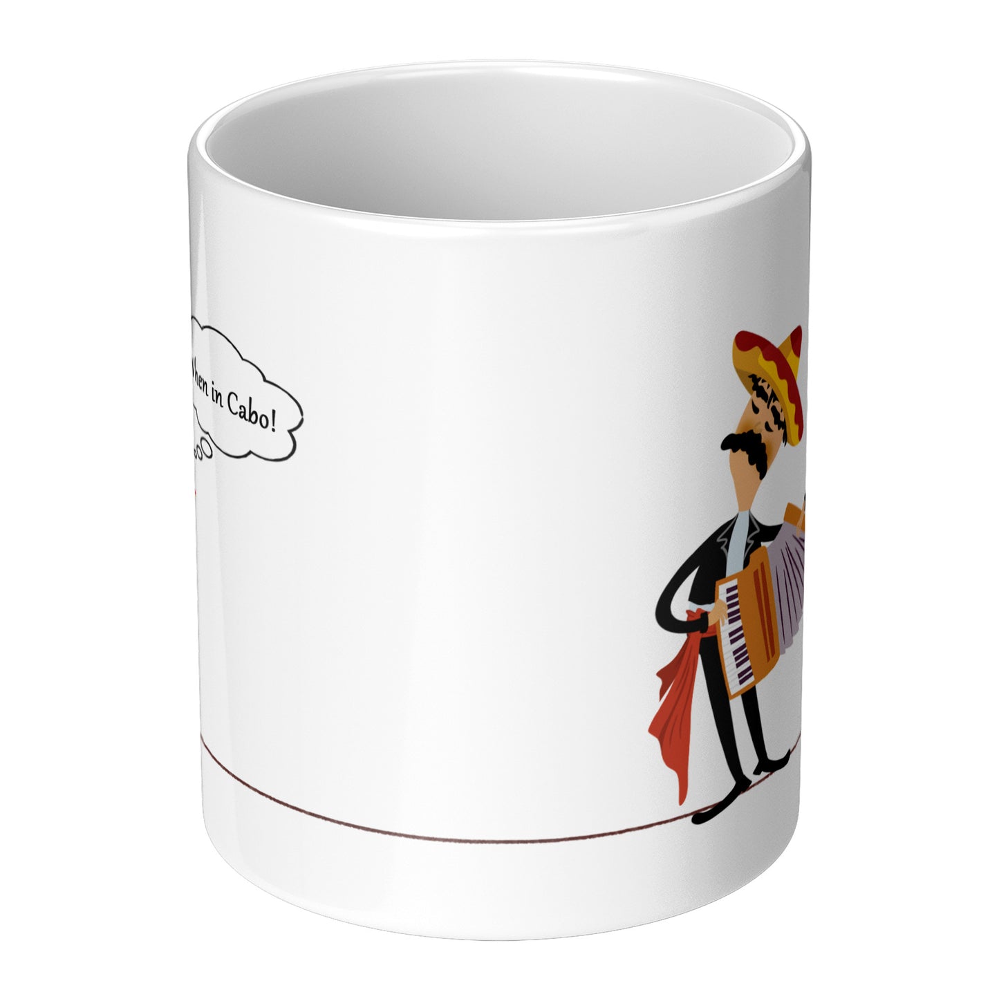 Coffee Mug - Unique - Mexico - Cabo - Dog - White - 11 oz