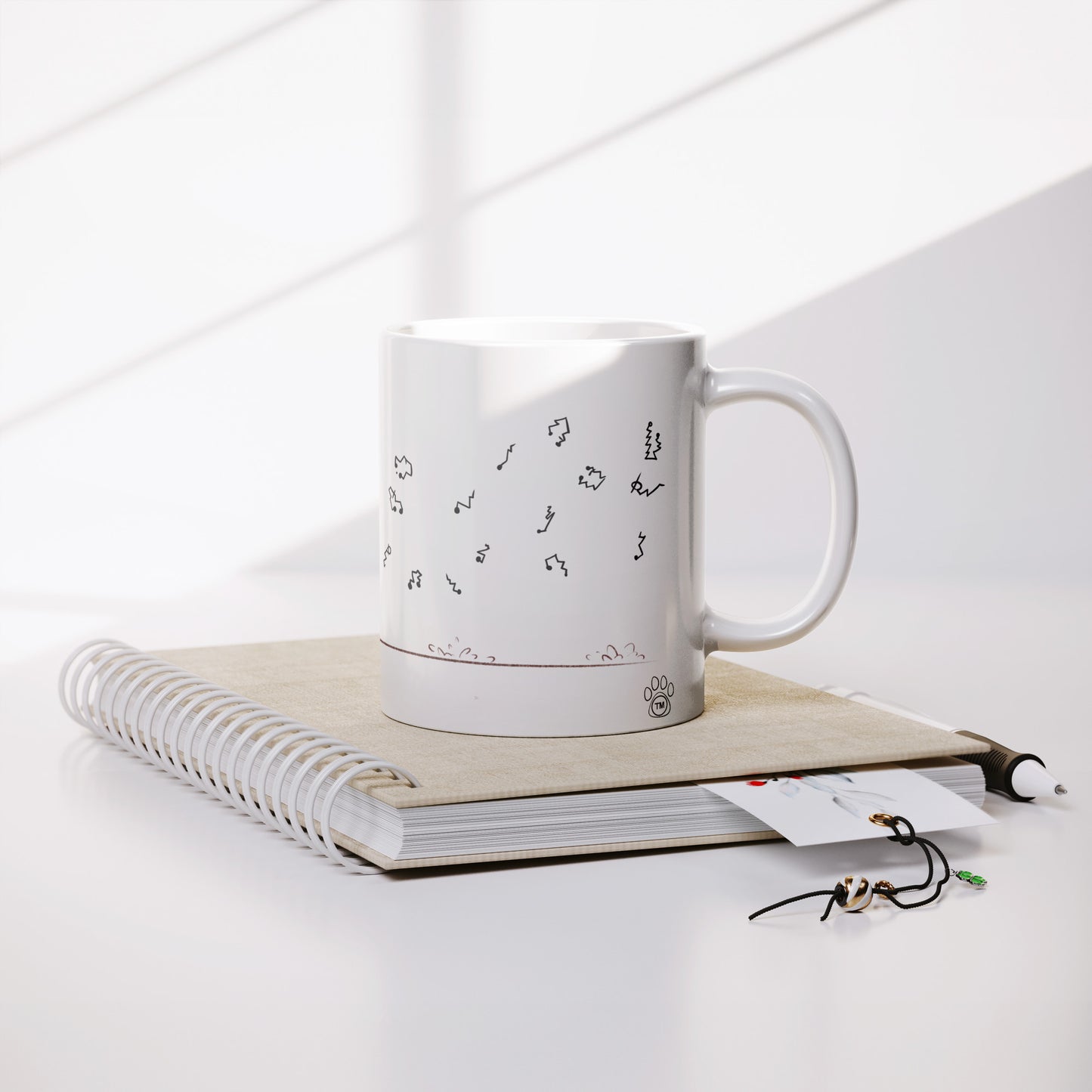 Coffee Mug - Unique - Scotland - Bagpipes - Dog - White - 11 oz