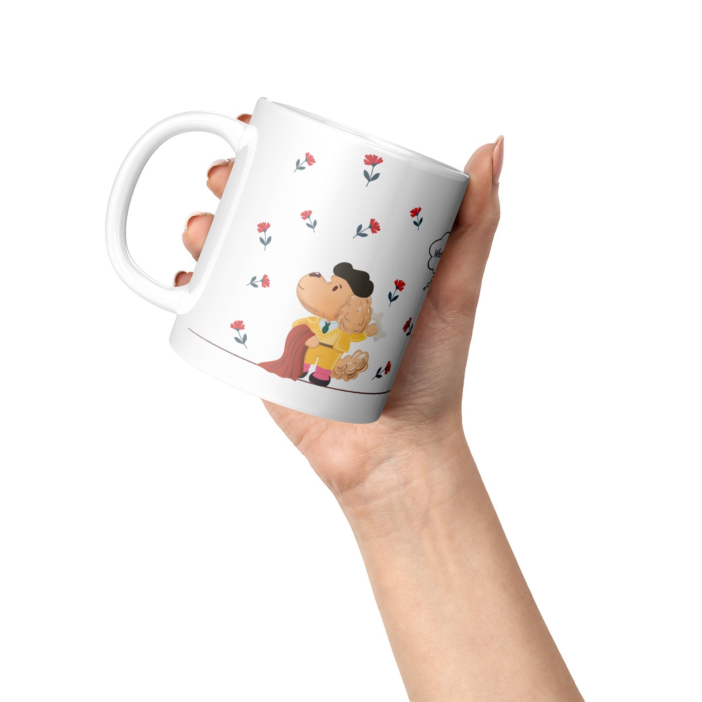 Coffee Mug - Unique - Spain - Madrid - Bullfight - Matador - Dog - White - 11 oz