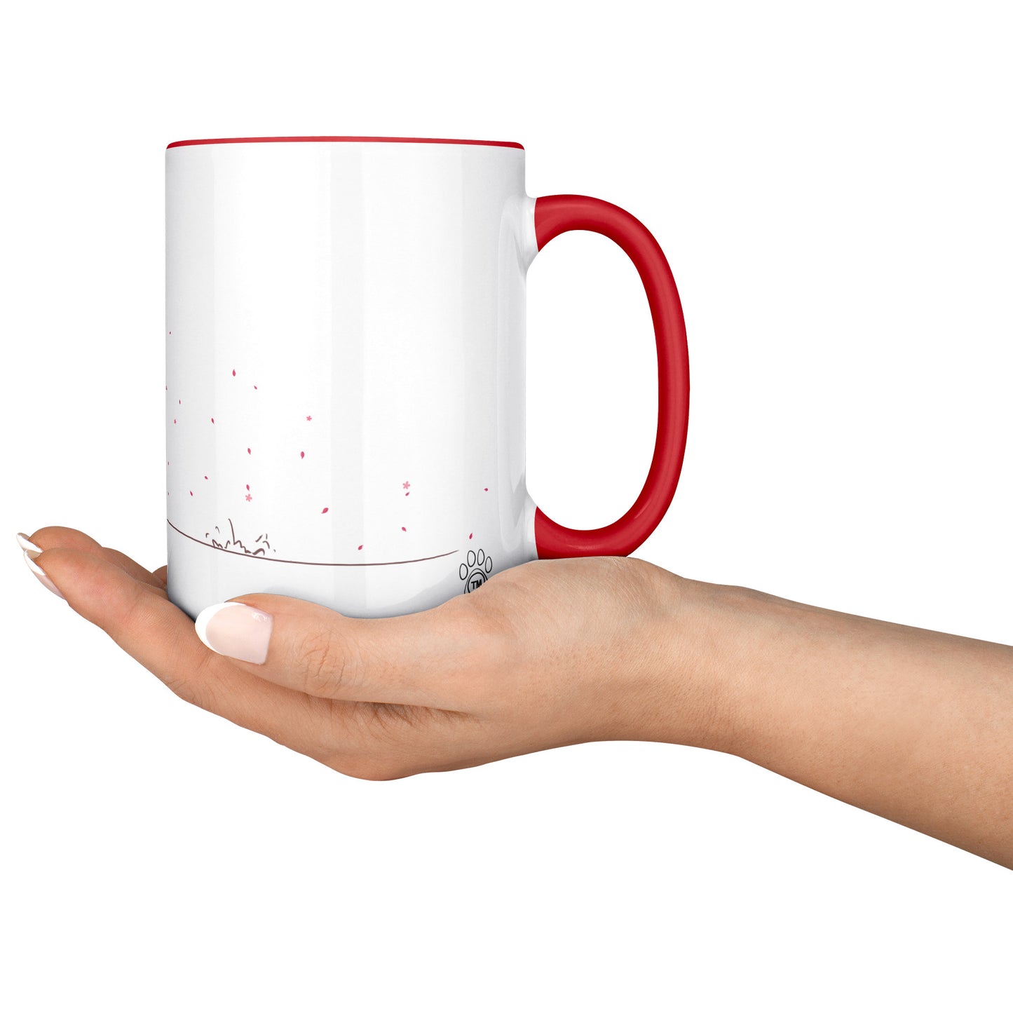Coffee Mug - Unique - Tokyo - Tree - Dog - Red - White - 15 oz