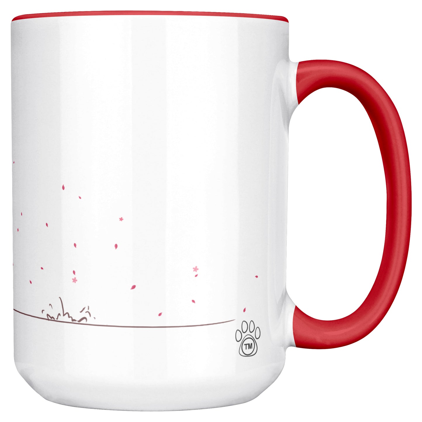 Coffee Mug - Unique - Tokyo - Tree - Dog - Red - White - 15 oz