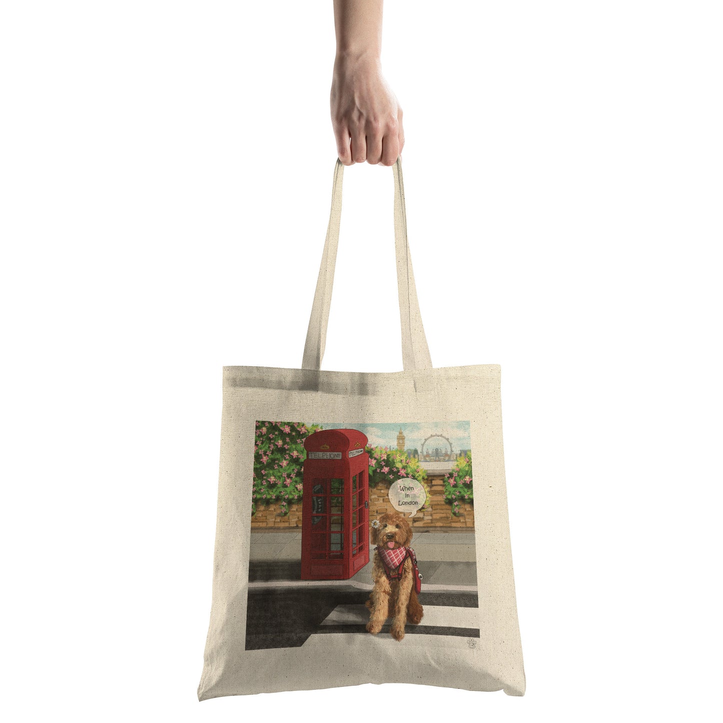 Tote Bag - Unique - London - Telephone Booth - Phone - Dog - Canvas