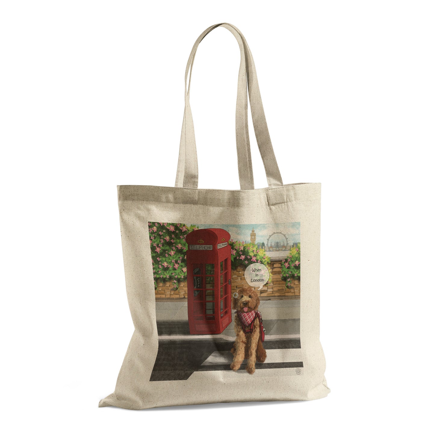 Tote Bag - Unique - London - Telephone Booth - Phone - Dog - Canvas