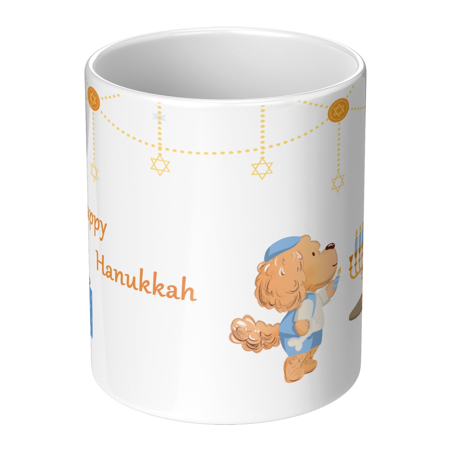 Coffee Mug - Unique - Hanukkah - Dog - White - 11 oz