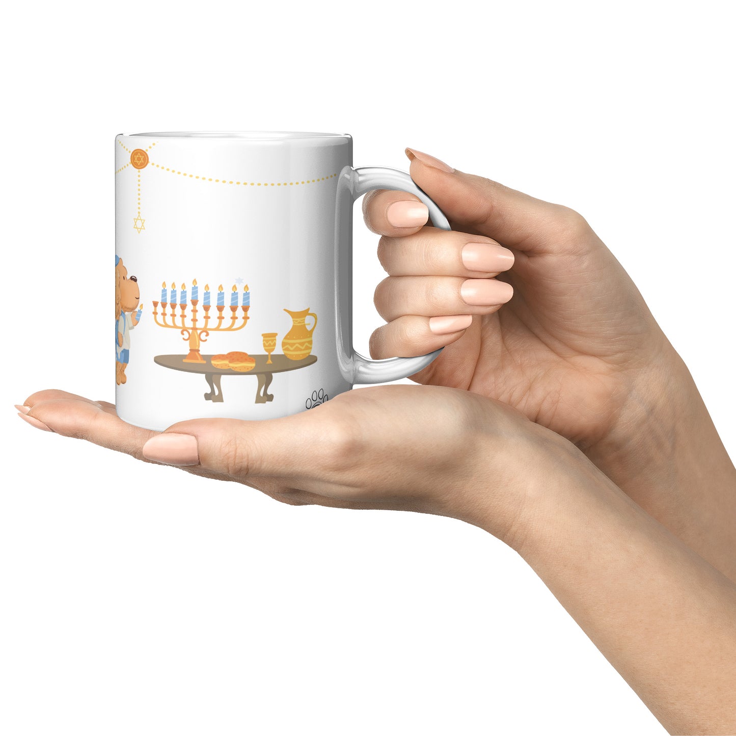 Coffee Mug - Unique - Hanukkah - Dog - White - 11 oz