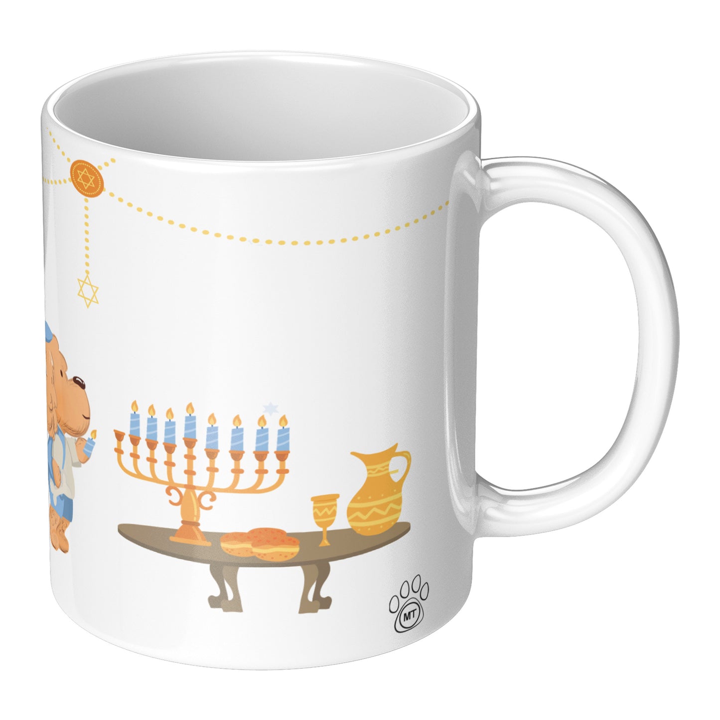 Coffee Mug - Unique - Hanukkah - Dog - White - 11 oz