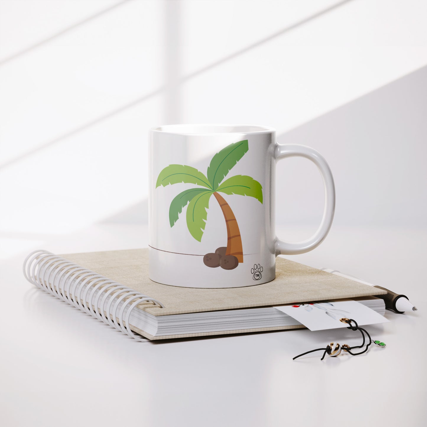 Coffee Mug - Unique - Hawaii - Beach - Ocean - Dog - White - 11 oz