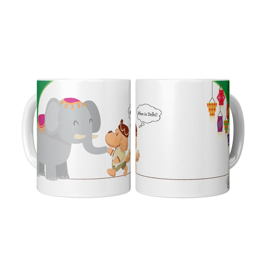 Coffee Mug - Unique - India - Dehli - Dog - White - 11 oz