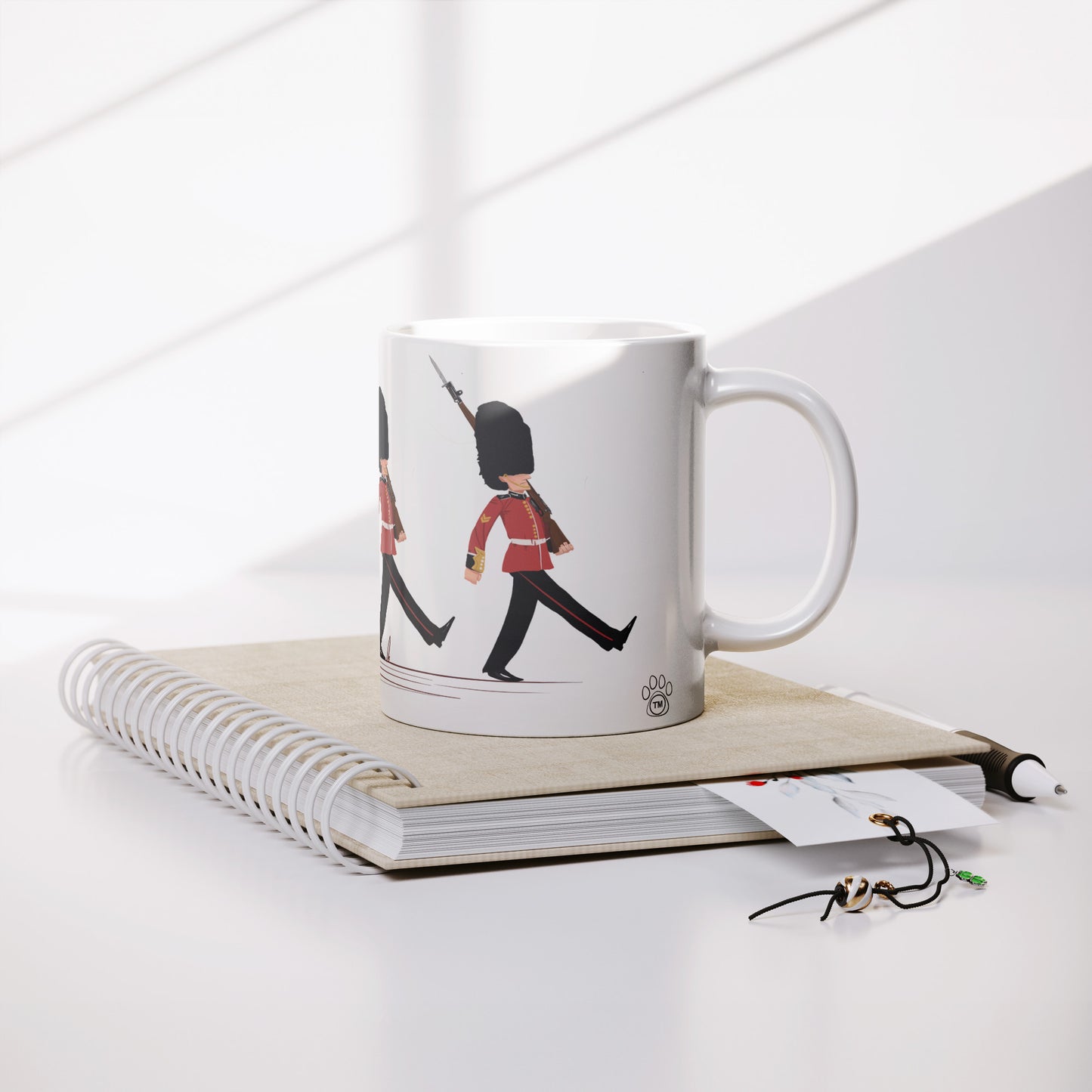 Coffee Mug - Unique - London - Changing of Guard - Dog - White - 11 oz