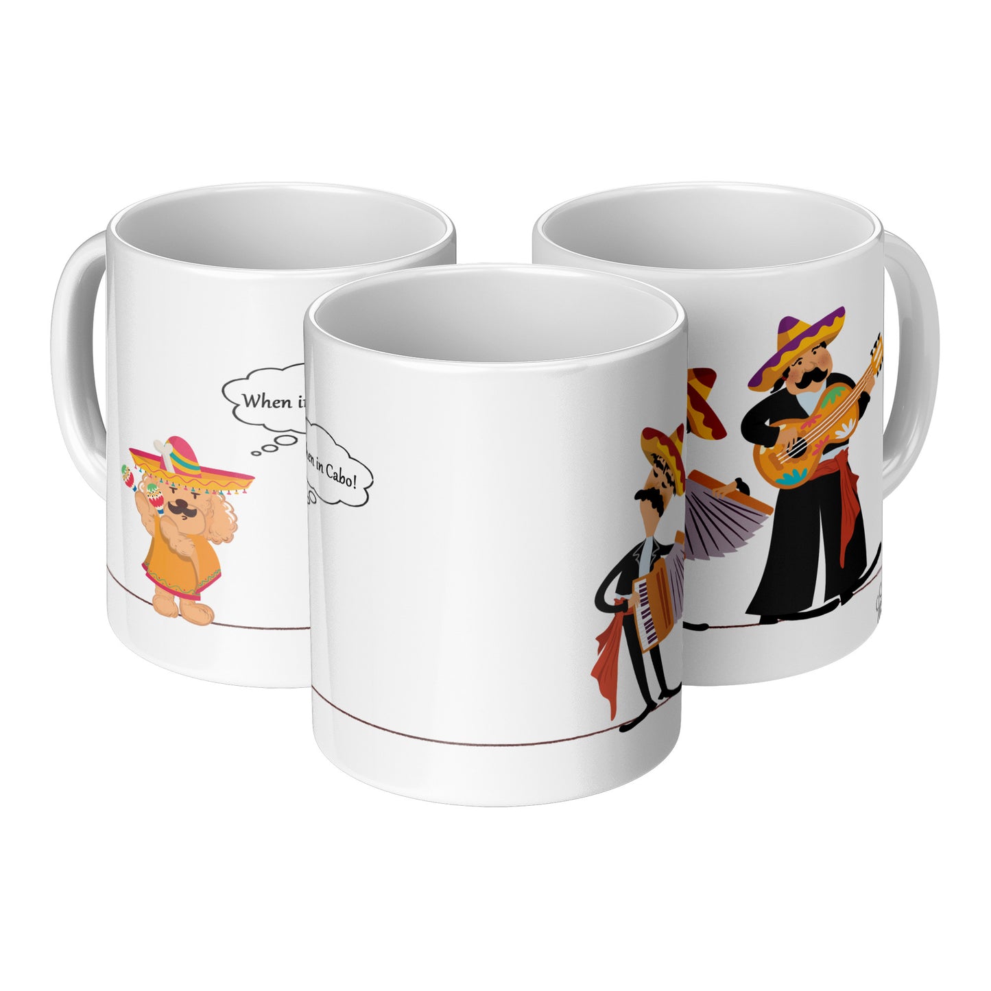Coffee Mug - Unique - Mexico - Cabo - Dog - White - 11 oz