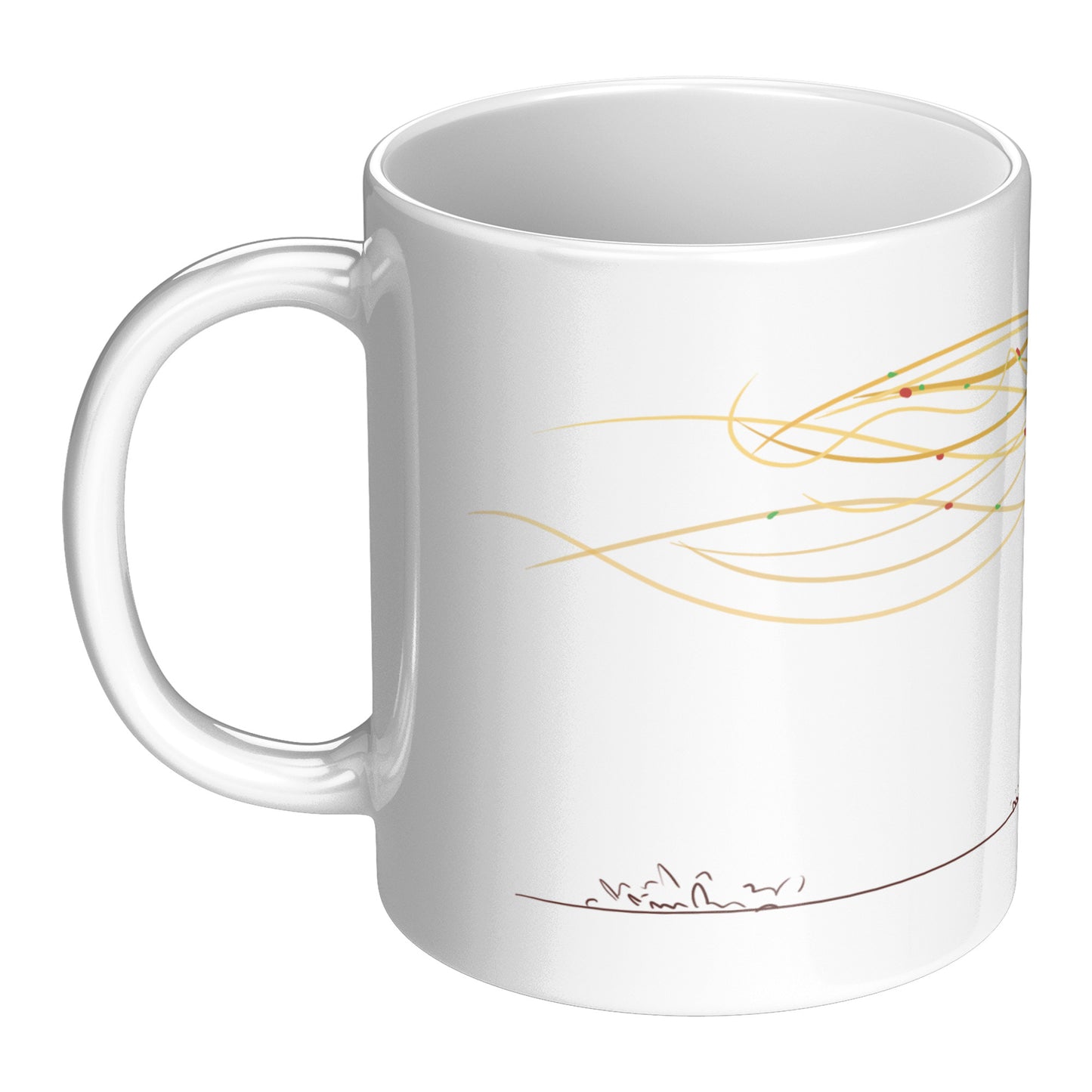 Coffee Mug - Unique - Rome - Pasta - Dog - White - 11 oz