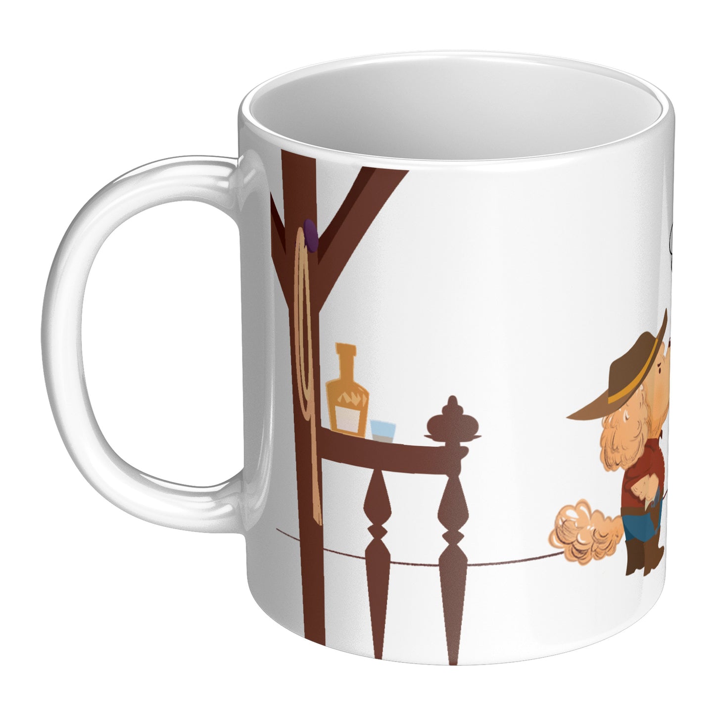 Coffee Mug - Unique - Texas - Duel - Dog  - White - 11 oz