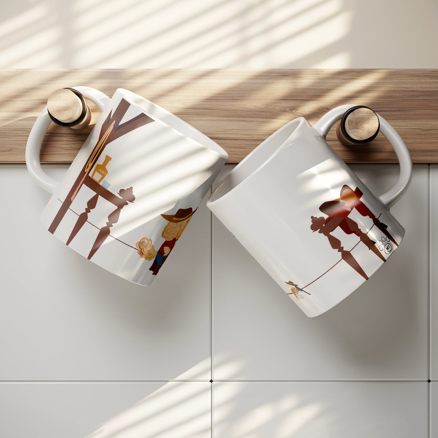 Coffee Mug - Unique - Texas - Duel - Dog  - White - 11 oz
