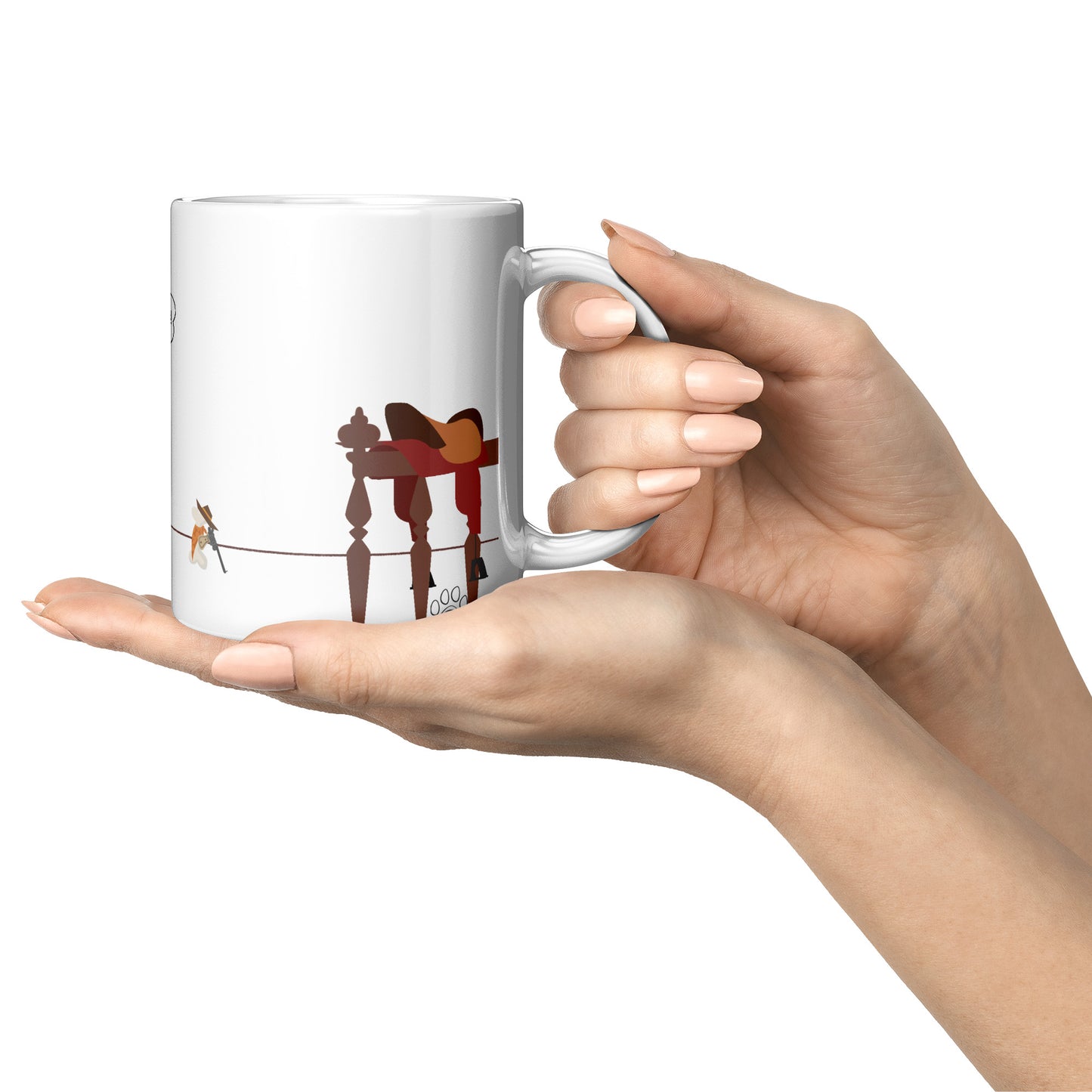 Coffee Mug - Unique - Texas - Duel - Dog  - White - 11 oz
