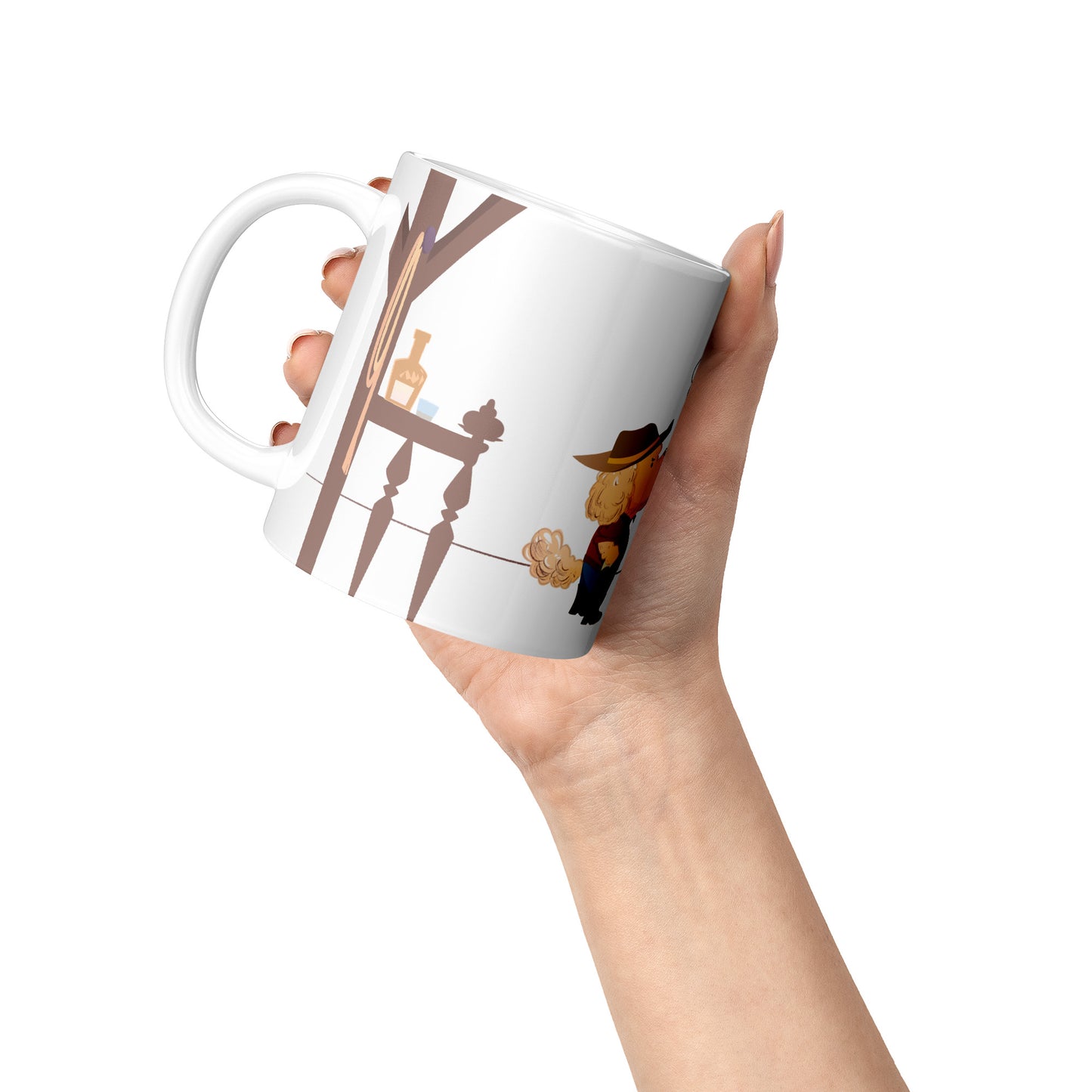 Coffee Mug - Unique - Texas - Duel - Dog  - White - 11 oz