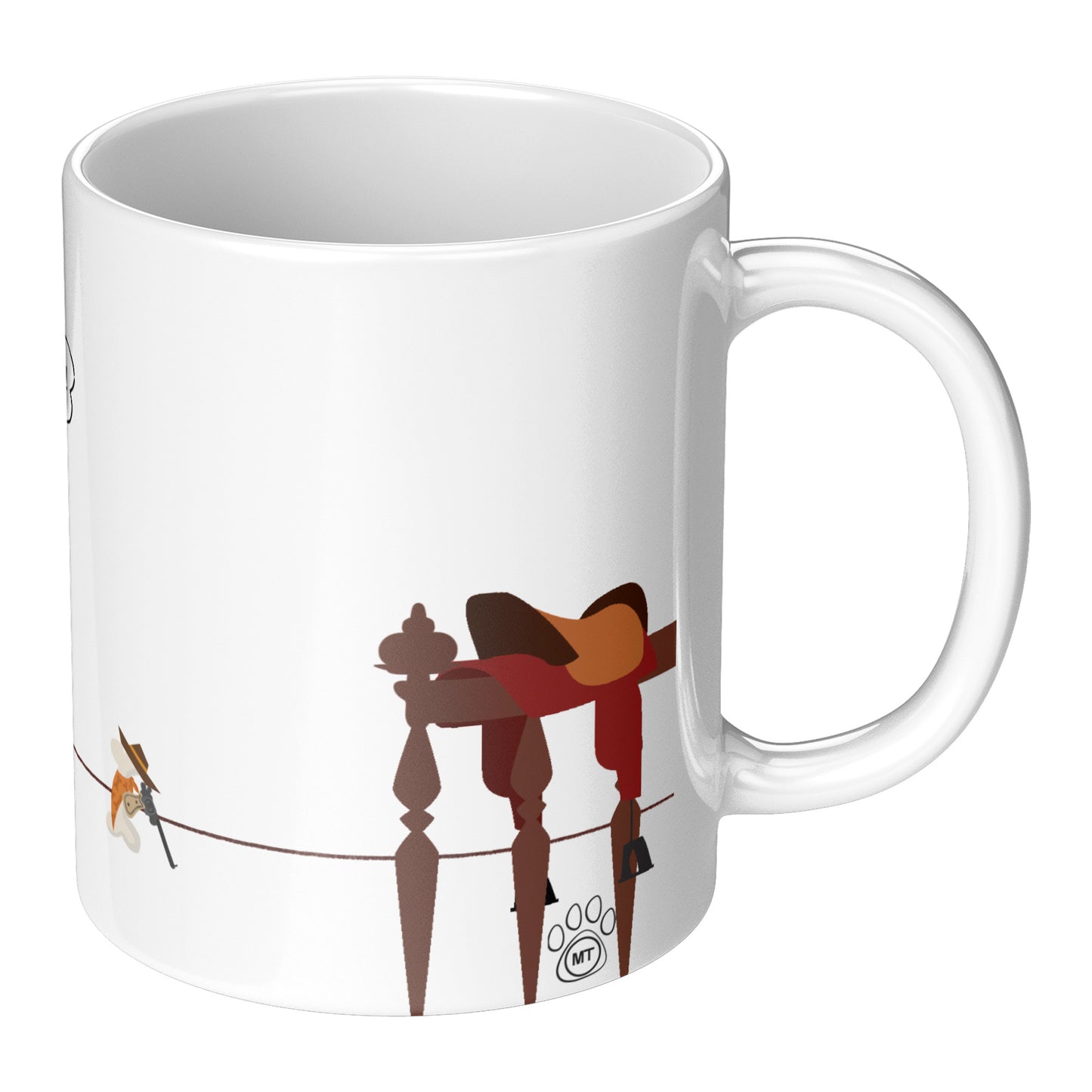 Coffee Mug - Unique - Texas - Duel - Dog  - White - 11 oz