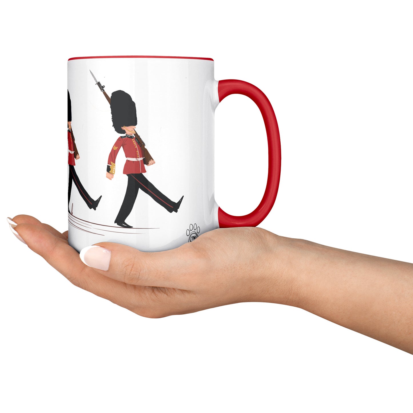 Coffee Mug - Unique - London - Changing of Guard - Dog - Red - White - 15 oz