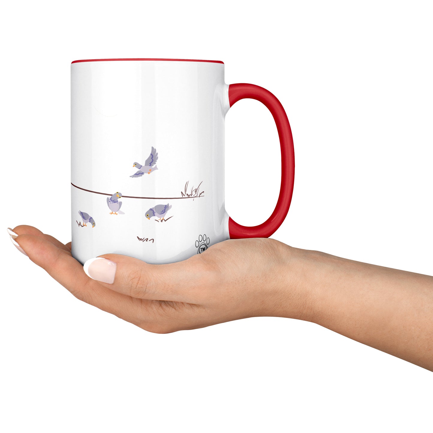 Coffee Mug - Unique - Paris - Picnic - Dog - Red - White - 15 oz