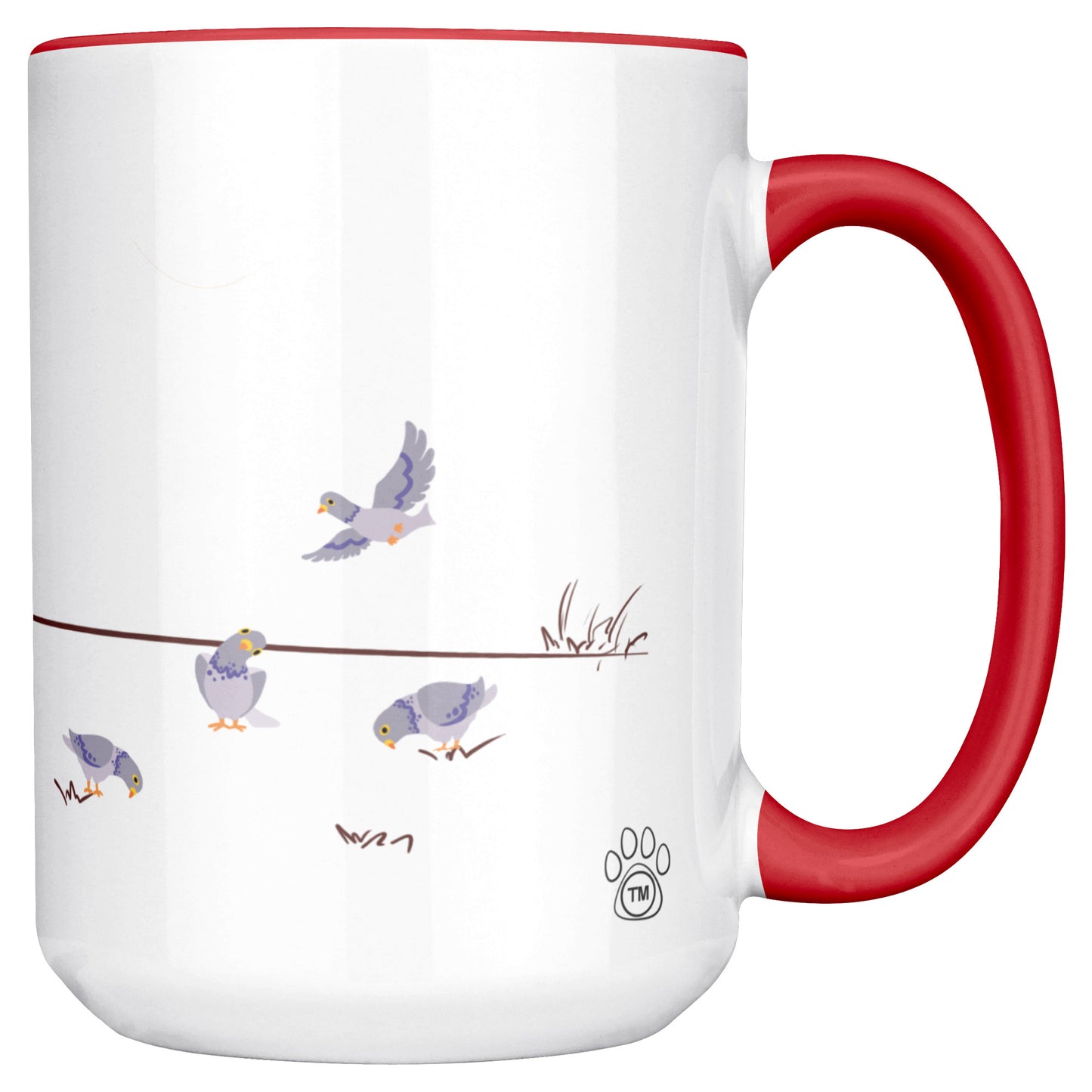 Coffee Mug - Unique - Paris - Picnic - Dog - Red - White - 15 oz